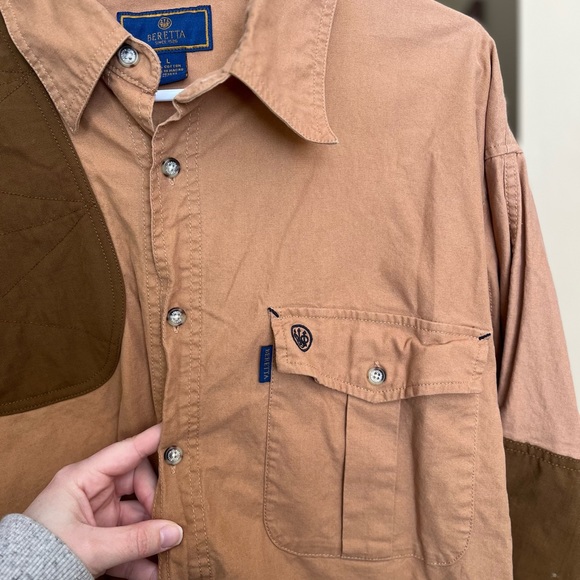 Beretta Button Up, Mens L, Brown - Picture 6 of 9